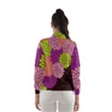 Floral Card Template Bright Colorful Dahlia Flowers Pattern Background Wind Breaker (Women) View2