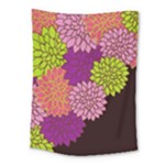 Floral Card Template Bright Colorful Dahlia Flowers Pattern Background Medium Tapestry
