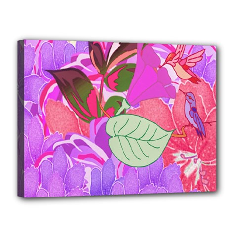 Abstract Design With Hummingbirds Canvas 16  X 12  by Nexatart