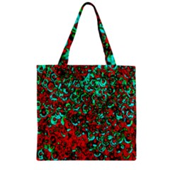 Red Turquoise Abstract Background Zipper Grocery Tote Bag by Nexatart