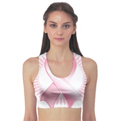 Breast Cancer Ribbon Pink Girl Women Sports Bra by Mariart