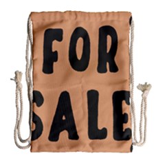 For Sale Sign Black Brown Drawstring Bag (large) by Mariart
