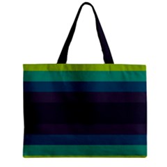 Neon Stripes Line Horizon Color Rainbow Yellow Blue Purple Black Zipper Mini Tote Bag by Mariart