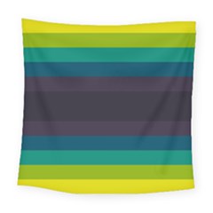 Neon Stripes Line Horizon Color Rainbow Yellow Blue Purple Black Square Tapestry (large) by Mariart