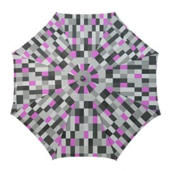 Pink Grey Black Plaid Original Golf Umbrellas