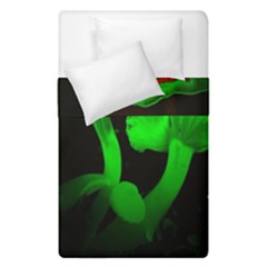 Neon Green Resolution Mushroom Duvet Cover Double Side (single Size) by Mariart