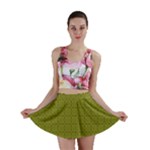 Royal Green Vintage Seamless Flower Floral Mini Skirt
