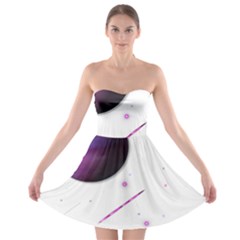 Space Transparent Purple Moon Star Strapless Bra Top Dress by Mariart