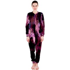 Grunge Purple Abstract Texture Onepiece Jumpsuit (ladies)  by Nexatart