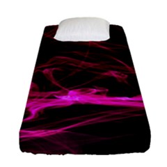 Abstract Pink Smoke On A Black Background Fitted Sheet (single Size) by Nexatart
