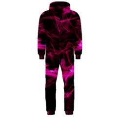 Abstract Pink Smoke On A Black Background Hooded Jumpsuit (men)  by Nexatart