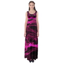 Abstract Pink Smoke On A Black Background Empire Waist Maxi Dress by Nexatart