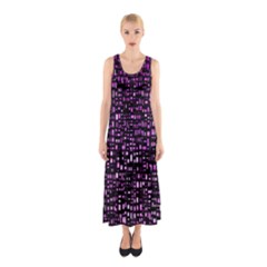 Purple Denim Background Pattern Sleeveless Maxi Dress by Nexatart
