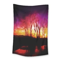Fall Forest Background Small Tapestry by Nexatart