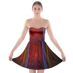 Bright Background With Stars And Air Curtains Strapless Bra Top Dress by Nexatart