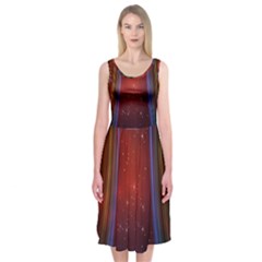 Bright Background With Stars And Air Curtains Midi Sleeveless Dress by Nexatart