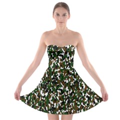 Camouflaged Seamless Pattern Abstract Strapless Bra Top Dress by Nexatart