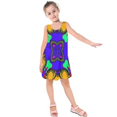 Digital Kaleidoscope Kids  Sleeveless Dress by Nexatart