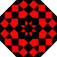 Red Black Square Pattern Folding Umbrellas by Nexatart