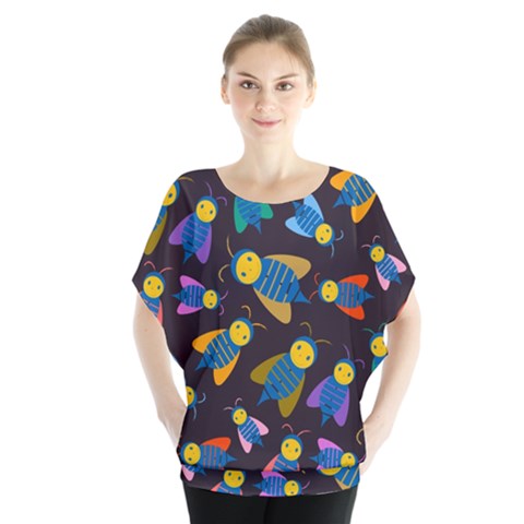 Bees Animal Insect Pattern Blouse by Nexatart
