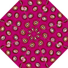 Digitally Painted Abstract Polka Dot Swirls On A Pink Background Straight Umbrellas by Nexatart