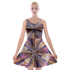 Background Image With Wheel Of Fortune Velvet Skater Dress by Nexatart