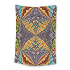 Kaleidoscopic Pattern Colorful Kaleidoscopic Pattern With Fabric Texture Small Tapestry by Nexatart