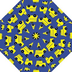 A Fun Cartoon Taxi Cab Tiling Pattern Folding Umbrellas by Nexatart
