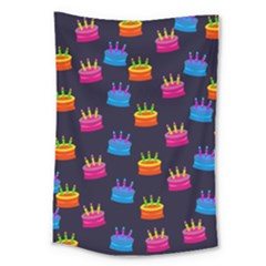 A Tilable Birthday Cake Party Background Large Tapestry by Nexatart
