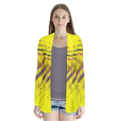 Fractal Color Parallel Lines On Gold Background Cardigans by Nexatart