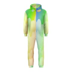 Cloud Blue Sky Rainbow Pink Yellow Green Red White Wave Hooded Jumpsuit (kids) by Mariart