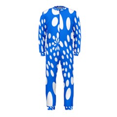 Circles Polka Dot Blue White Onepiece Jumpsuit (kids) by Mariart