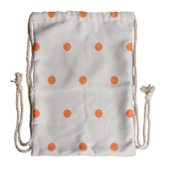 Diamond Polka Dot Grey Orange Circle Spot Drawstring Bag (large) by Mariart