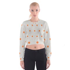 Diamond Polka Dot Grey Orange Circle Spot Cropped Sweatshirt by Mariart