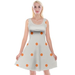 Diamond Polka Dot Grey Orange Circle Spot Reversible Velvet Sleeveless Dress by Mariart