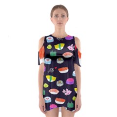 Japanese Food Sushi Fish Shoulder Cutout One Piece by Mariart