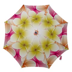 Frangipani Flower Floral White Pink Yellow Hook Handle Umbrellas (medium)