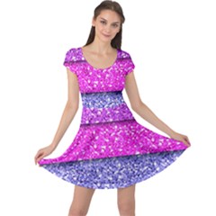 Violet Girly Glitter Pink Blue Cap Sleeve Dresses by Mariart