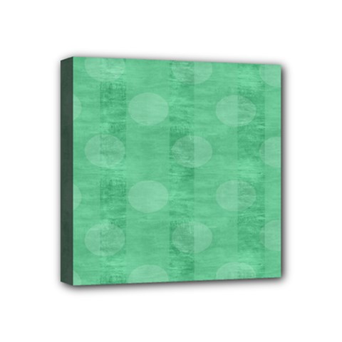Polka Dot Scrapbook Paper Digital Green Mini Canvas 4  X 4  by Mariart