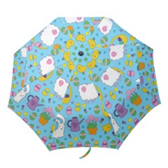 Cute Easter Pattern Folding Umbrellas by Valentinaart
