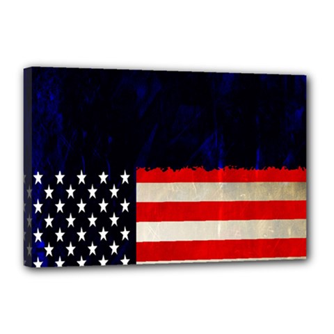 Grunge American Flag Background Canvas 18  X 12  by Nexatart