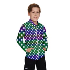 Digital Polka Dots Patterned Background Wind Breaker (kids) by Nexatart