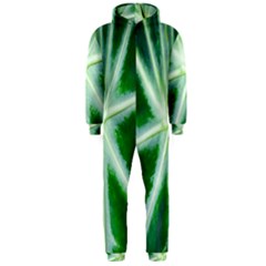 Green Leaf Macro Detail Hooded Jumpsuit (men)  by Nexatart