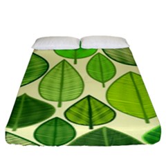 Leaves Pattern Design Fitted Sheet (king Size)
