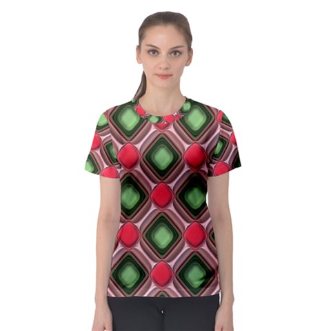Gem Texture A Completely Seamless Tile Able Background Design Women s Sport Mesh Tee by Nexatart