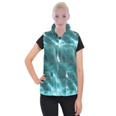 Light Web Colorful Web Of Crazy Lightening Women s Button Up Puffer Vest by Nexatart