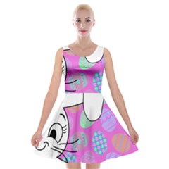 Easter Bunny  Velvet Skater Dress by Valentinaart