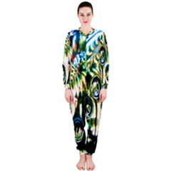 Dark Abstract Bubbles Onepiece Jumpsuit (ladies)  by Nexatart