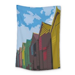 Brightly Colored Dressing Huts Small Tapestry by Nexatart