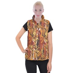 Abstraction Abstract Pattern Women s Button Up Puffer Vest by Nexatart
